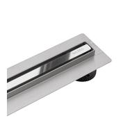 BALNEO Canal de Ducha, Canal de Desagüe 70cm Cromado Desagüe de Suelo Espejo Acero Inoxidable Panel Estrecho de Acero Inoxidable 14mm, Completo, Bajo 57mm, Desagüe de Ducha Proline Delgado y Bajo