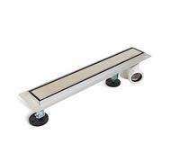 BALNEO Canal de Ducha, Canal de Desagüe 70cm de Acero Inoxidable, con Sifón Lateral, Juego Completo, Desagüe de Ducha por Ambos Lados con Panel o Bajo Placa, Desagüe Lateral 2 en 1