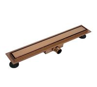 BALNEO Canal de Ducha, Canal de desagüe 80 Cobre desagüe de Suelo de Acero Inoxidable, bajo 52mm, Juego Completo, desagüe de Ducha por Ambos Lados con Panel o Placa Inferior, dúplex Next 2 en 1