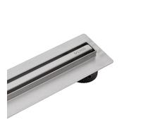 BALNEO Canal De Ducha, Canal De Desagüe De 80cm Desagüe De Suelo De Acero Inoxidable, para El Baño, Panel Estrecho De 14mm, Juego Completo, Bajo 57mm, Desagüe De Ducha Proline Delgado Y Bajo