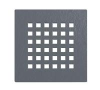 BALNEO Colador de Desagüe Para Plato de Ducha, Desagüe de Ducha, Tapa de Plato de Ducha de Bandeja de Piedra Cuadrada - Gris Oscuro A Cuadros 132x132mm Adecuado Para Los Platos de Ducha