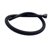 Balneo Manguera de Conexión PEX Trenzada con Junta Negro 3/8"xM10 50 cm - Latiguillo Flexible para Grifo - Malla de Acero Inoxidable - Conector Lavabo Cocina Baño - Extensión