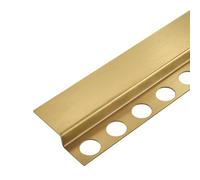 BALNEO Perfil Degradado De Acero Inoxidable Perfil De Cuña Barra De Ducha Acero Inoxidable Se Puede Cortar A Medida Para La Cabina De Ducha, Frente 130cm Dorado, Altura Del Borde 30mm Cuña Degradada