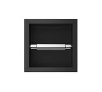 BALNEO Portarrollos de Papel Higiénico Acero Inoxidable, Portarrollos de Papel Higiénico para Baño, Instalación en la Pared, Negro, 17,3x17,3x8,6cm, Dispensador de Papel Caja de Papel 1 Negro