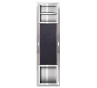 BALNEO Portarrollos de Papel Higiénico con Cargador para 6 Rollos Instalación Empotrable, Acero Inoxidable, 74x20,8x14,75cm, Portarrollos de Papel Higiénico para Baño, Wall-Box Paper 2 INOX