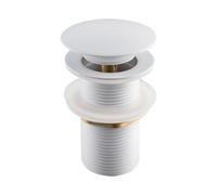 Balneo Tapón de Lavabo Brillante - Válvula de Desagüe Universal con Mecanismo Click-Clack de Latón 66 mm - Resistente a la Corrosión, Duradero y Fácil de Limpiar - Acabado Blanco Platinado