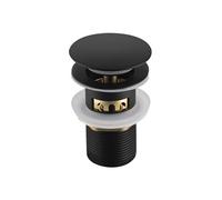 Balneo Tapón para Lavabo 66 mm - Válvula de Desagüe Pop-Up Click-Clack de Latón Cromado con Cesta y Rebosadero - Tapón Universal Resistente a la Corrosión, Diseño Moderno