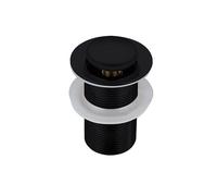 BALNEO Tapón Universal para Fregadero Click Cono emergente Negro, latón, Inoxidable, 4 Juntas, Junta, Accesorio de Drenaje, 61mm x G1 1/4, sin rebosadero, Click B