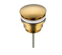 BALNEO Tapón Universal para Fregadero, Cono emergente, Dorado, latón, Inoxidable, a Prueba de Fugas, Accesorio de desagüe Universal, 66mm x G1 1/4, Clic en Reloj D al Fregadero