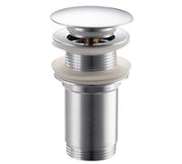 Balneo Válvula de Desagüe Universal para Lavabo - Tapón Pop Up de Latón Cromado con Rebosadero y Cesta Antiatascos - Mecanismo Click-Clack para Baño y Fregadero