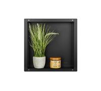 Balneo Wall-Box NO Rim Nicho de Ducha de Pared Negro Acero Inoxidable 30x30x7cm Nicho de Ducha Impermeable, Instalación de Nicho Flexible, Nicho para Utensilios de Baño, Debajo de los Azulejos