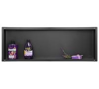 Balneo Wall-Box NO Rim Nicho de Ducha de Pared Negro Acero Inoxidable 90x30x7cm Nicho de Ducha Impermeable, Instalación de Nicho Flexible, Nicho para Utensilios de Baño, Debajo de los Azulejos