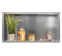 Balneo Wall-Box NO Rim Nicho de Ducha de Pared Nicho de Ducha de Acero Inoxidable 60x30x7cm, Impermeable, Nicho para Utensilios de Baño, Wall-Box NO Rim, Debajo de los Azulejos