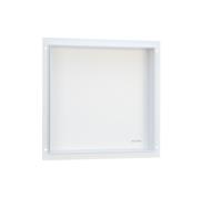 BALNEO WALL-BOX NO RIM Nicho de Ducha de Pared Blanco Acero Inoxidable 30x30x7cm Nicho de Ducha Impermeable, Instalación de Nicho Flexible, Nicho para Utensilios de Baño, Debajo de los Azulejos