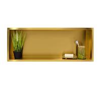 Balneo Wall-Box One Gold Nicho Acero Inoxidable 90x30x10cm Nicho de Ducha de Pared, Dorado, Impermeable, Instalación de Nicho Flexible, Nicho para Utensilios de Baño, Sin Azulejos