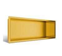BALNEO Wall-Box ONE Gold Nicho Acero Inoxidable 60x20x10cm, Nicho de Ducha de Pared Dorado, Impermeable, Instalación de Nicho Flexible, Nicho para Utensilios de Baño, Sin Azulejos