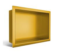 Balneo Wall-Box One Gold Nicho de Ducha de Acero Inoxidable 30x20x10cm, Dorado, Impermeable, Instalación Flexible, para Utensilios de Baño