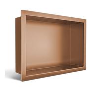 Balneo Wall-Box One Nicho de Ducha de Acero Inoxidable Cobre 30x20x10cm, Cobre, Nicho de Ducha de Pared, Impermeable, Instalación de Nicho Flexible, Nicho para Utensilios de Baño, Sin Azulejos