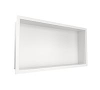 BALNEO WALL-BOX ONE Nicho de Ducha de Pared de Acero Inoxidable Blanco 60x30x10cm Blanco, Impermeable, Instalación de Nicho Flexible, Nicho para Utensilios de Baño, Sin Azulejos