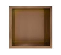 Balneo Wall-Box One Nicho de Ducha de Pared de Acero Inoxidable Cobre, Impermeable, Instalación de Nicho Flexible, 30x30x7cm, Nicho para Utensilios de Baño, Sin Azulejos