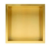 BALNEO WALL-BOX ONE Nicho de Ducha de Pared de Acero Inoxidable Dorado, Impermeable, Instalación de Nicho Flexible 30x30x10cm, Nicho para Utensilios de Baño, Sin Azulejos,