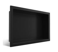 Balneo Wall-Box One Nicho de Ducha de Pared de Acero Inoxidable Negro 30x20x10cm, Impermeable, Instalación Flexible, para Utensilios de Baño