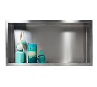 BALNEO WALL-BOX ONE Nicho de ducha de pared para el baño Nicho de ducha de acero inoxidable 60x30x7cm, Nicho impermeable para utensilios de baño, Sin azulejos, Instalación de nicho flexible