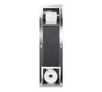 BALNEO Portarrollos de Papel Higiénico con Cargador para 6 Rollos Instalación Empotrable, Acero Inoxidable, 74x20,8x14,75cm, Portarrollos de Papel Higiénico para Baño, Wall-Box Paper 2 INOX