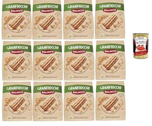 Balocco Granfiocchi Biscotti Integrali - Galletas integrales con cereales integrales y granos de azúcar moreno (3 x 700 g, 400 g)