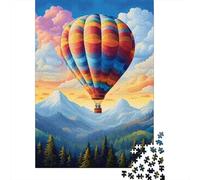 Balón de Aire Caliente Paquete De 1000 Piezas Globo sobre Las montañas Papel Ecológico Personas Que Aman Entrenamiento Cerebral Portátil Fácil Almacenar Rompecabezas 70x50cm/1000pcs