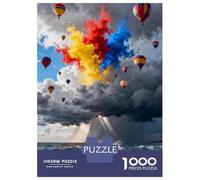 Balón de Aire Caliente Puzzle 1000 Piezas Cartón Puzzle Grande Adulto Relajarse Balón de Aire Caliente Educa Puzzle Familiar 70x50cm/1000pcs