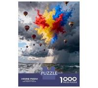 Balón de Aire Caliente Puzzle 1000 Piezas Cartón Puzzle Grande Adulto Relajarse Balón de Aire Caliente Educa Rompecabezas Familiar 38x26cm/1000pcs