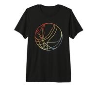 Balón de Baloncesto Line Art Retro Style Camiseta Premium
