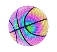 Balón de Baloncesto Luminoso - Juego de Noche Reflectante y Brillante de PU - en un Globo de Baloncesto Luminoso con de Globo, hinchador, de Red, alfileres de Bola - Regalo Deportivo para