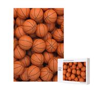 Balón de Baloncesto Naranja,Rompecabezas de Madera de 300 Piezas para Adultos y Adolescentes.
