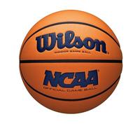 Balón de baloncesto oficial para juego en interiores WILSON NCAA Evo NXT. Color azul marino/naranja, tamaño 7, 74,9 cm.