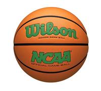Balón de baloncesto oficial para juego en interiores WILSON NCAA Evo NXT. Color verde/naranja, tamaño 7, 74,9 cm.