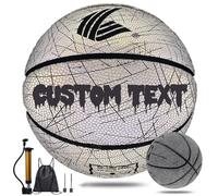 Balón de baloncesto personalizado, personaliza tu nombre, texto en baloncesto, regalo de baloncesto que brilla en la oscuridad, baloncesto reflectante, tamaño 7/6/5, entrenamiento de práctica estándar