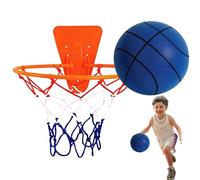 Balón De Baloncesto Silencioso - PU 18cm | Bola Silenciosa Con Aro, Balón Deportivo Sin Ruidos | Equipo De Baloncesto Suave Para Gimnasio En Casa, Apartamento, Puerta O Juego M