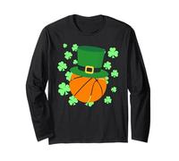 Balón de baloncesto - Sombrero de duende Día de San Patricio Manga Larga