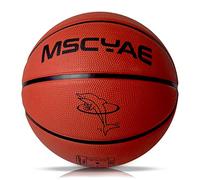 Balón de baloncesto tamaño 5, mini baloncesto para niños, ideal para manos juveniles, de goma al aire libre, marrón