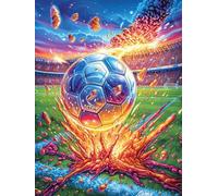 Balón de fútbol con Fuego y luz Puzzle 1000 Piezas Aliviar Estrés 3D Mitos de Cuento de Hadas Rompecabezas Familiar para Hombres Y Mujeres Obra De Arte Decorativo Hogar 1000 PCS