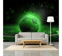 Balón de fútbol con partículas de estrella fotográfica, papel pintado, 500 x 280 cm, no tejido, pared, campo de fútbol fantástico, panorámico, papel pintado de pared para apartamento decoración