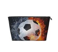 Balón de fútbol en Agua de Fuego, Bolsa de artículos de tocador Bolsa de Maquillaje Bolsa de cosméticos Bolsa de artículos de tocador de Viaje portátil