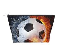 Balón de fútbol en Agua de Fuego, Bolsa de artículos de tocador Bolsa de Maquillaje Bolsa de cosméticos Bolsa de artículos de tocador de Viaje portátil