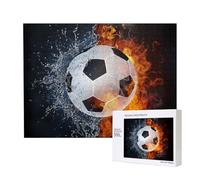 Balón de fútbol en el Agua en Llamas,Rompecabezas de Madera de 500 Piezas, Juego Familiar, Rompecabezas para Adultos, Adolescentes, decoración del hogar