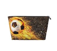 Balón de fútbol en Llamas de Fuego ardiente, Bolsa de artículos de tocador Bolsa de Maquillaje Bolsa de cosméticos Bolsa de artículos de tocador de Viaje portátil
