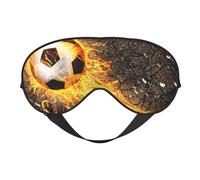 Balón de fútbol en llamas de fuego ardiente, Cubreojos completos Antifaz bloqueador de luz Antifaz para dormir Antifaz suave con los ojos vendados Noche