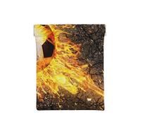 Balón de fútbol en Llamas de Fuego ardiente, Squeeze Top Wallet Bolsa de Almacenamiento para Mujer Monedero pequeño Bolsa de Cambio