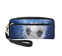 Balón de fútbol Impreso al Agua., Bolsa de Maquillaje Bolsa de cosméticos Bolsa de Aseo de Viaje portátil Estuche de Cuero para Mujeres y niñas